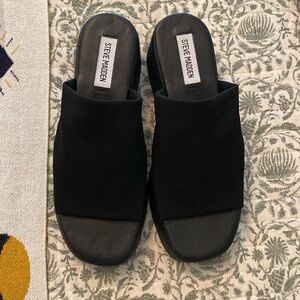 Steve Madden Black Slides New and Never Worn!!